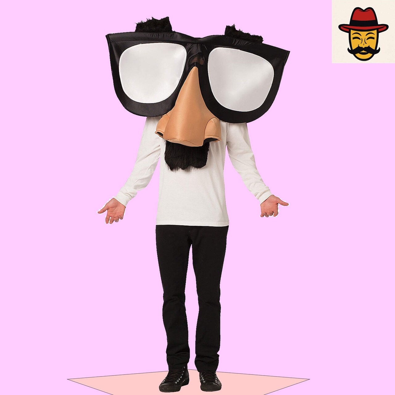 Humorous Funny Nose Glasses Adult Costume Classic Gag for Halloween Parties